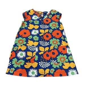 Marimekko Target Girls Floral‎ Shift Dress Kukkatori Print Cap Sleeve Small